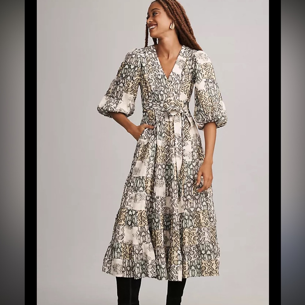 Elegant Multicolor Patterned Dress